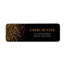 Sprid Glitter Guld och Orange Returadress Etikett