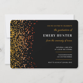 Sprid Glitter Guld och Orange Studenten Inbjudningar