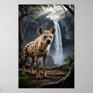 Sprid hyena efter skogsvattenfall poster