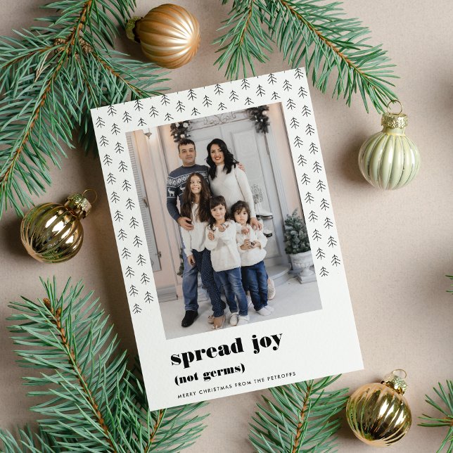 Sprid Joy, inte Germs| Lustigt foto 2020 Julkort (Skapare uppladdad)