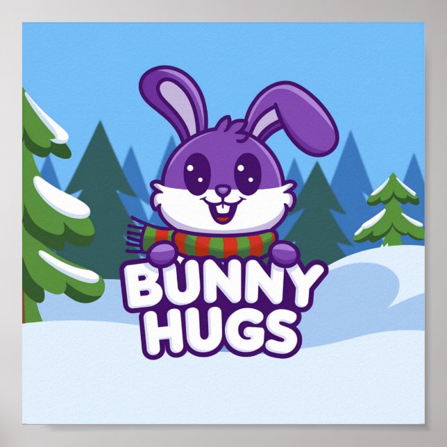 Sprid Joy med Winter Bunny Hugs! Poster (Framsidan)