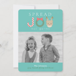 Sprid JOY Reindeer Mask Blue Julfoto Julkort