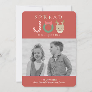 Sprid JOY Reindeer Mask Red Julfoto Julkort