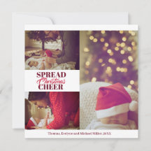 Sprid julglädje Burgunderröd fotokort