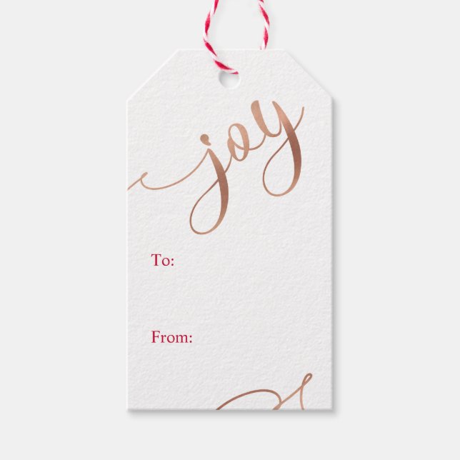 Sprid Julglädjen Minimalistic Red & Guld Presentetikett (Framsidan)