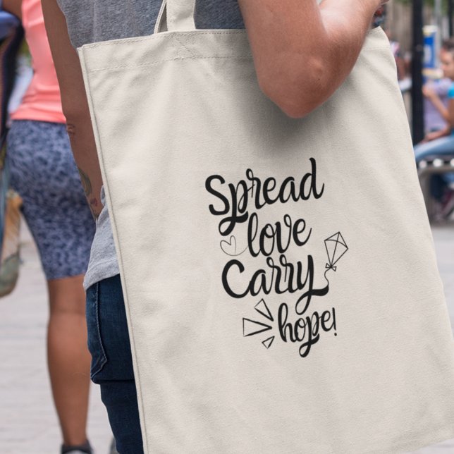 Sprid Kärlek Bär Hopp Inspirerande Gåva Tygkasse (Get ready to spread love and carry hope with this charming tote bag!)