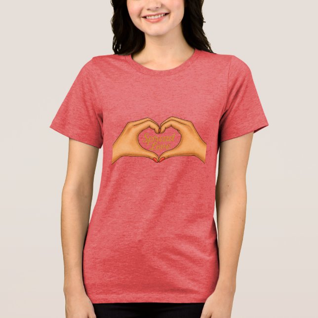Sprid kärlek Bella+Canvas Dam Tri-Blend T-Shirt (Framsida)
