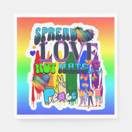 Sprid Kärlek Inte Hat | HBTQIA+ Pride Pappersservett