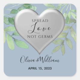 Sprid Kärlek Inte Smittkoppor Bröllops Kvadratisk  Fyrkantigt Klistermärke