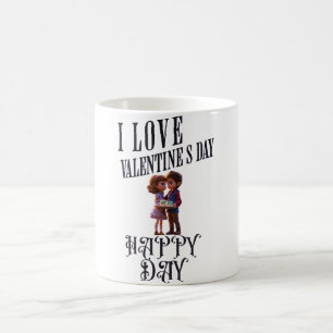 "Sprid Kärlek med Lycklig Alla hjärtans dag-Logoty Kaffemugg