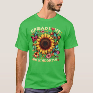 Sprid Kärlek Vänlighet Solros Design familj T Shirt