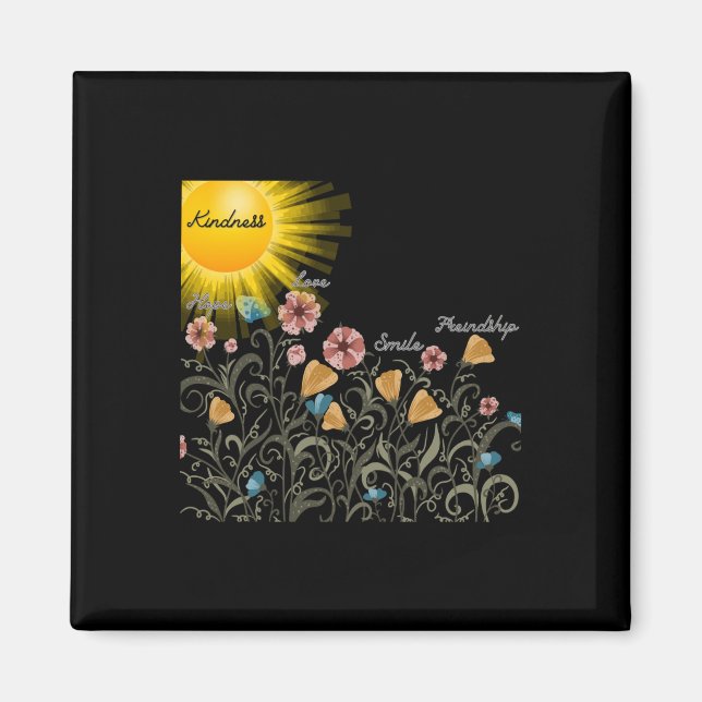 Sprid Kindness like Sunshine T Shirt Sticker Magnet (Framsidan)