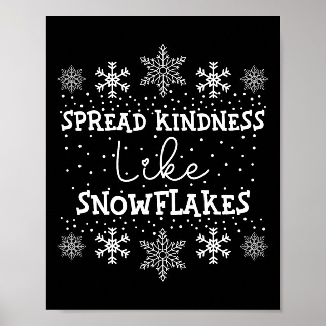 Sprid Kindness som Snöflingor Julafton Théfunny Poster (Framsidan)