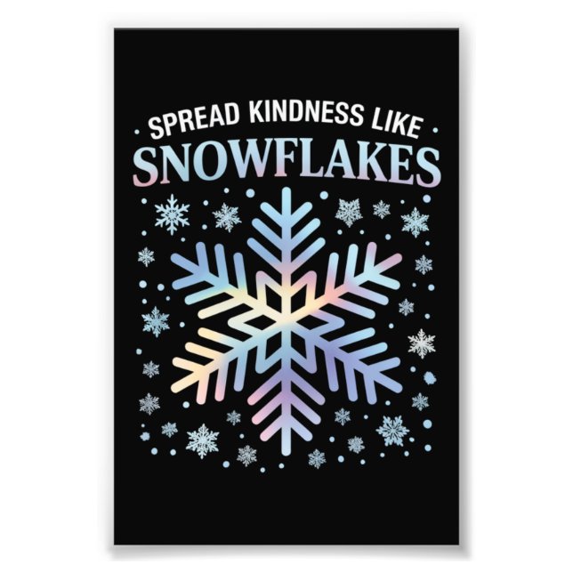 Sprid Kindness som Snöflingor jullärare Fototryck (Framsidan)