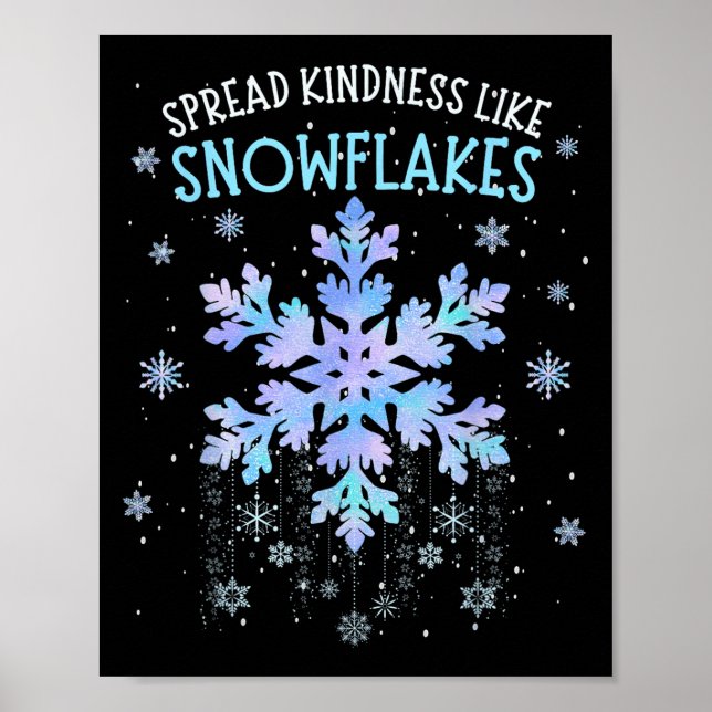 Sprid Kindness som Snöflingor jullärare Poster (Framsidan)
