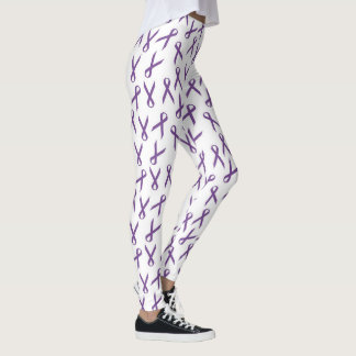 Sprid Lila Awareness Rosett band Mönster Leggings