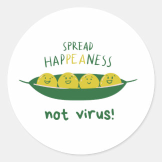 Sprid lycka, inte virus COVID 19 Runt Klistermärke