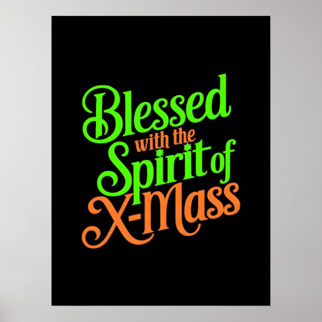 Sprid med andan i X-mass Digital Art Poster (Framsidan)