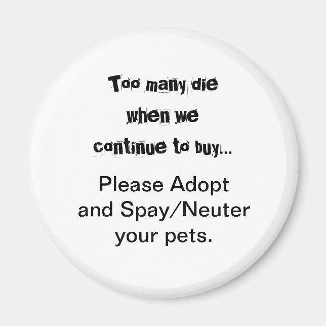 Sprid Neuter-offert för spay Adobes adoptera Magnet (Framsidan)