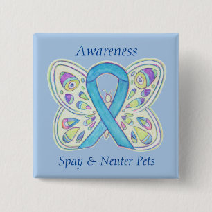 Sprid/neuter Pets Awareness Ribbon Butterfly Pin Knapp