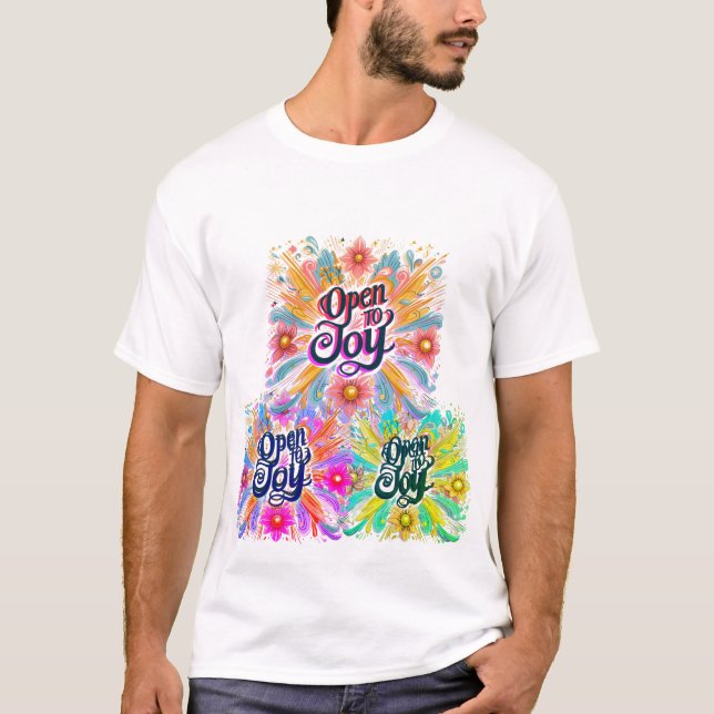 Sprid Positivitet Modigt med Glädjefull Grafik  T Shirt (Framsida)