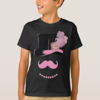 Sprid Rosa mustasch, top hat, fjädrar och blommor