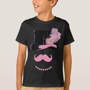 Sprid Rosa mustasch, top hat, fjädrar och blommor Tröja