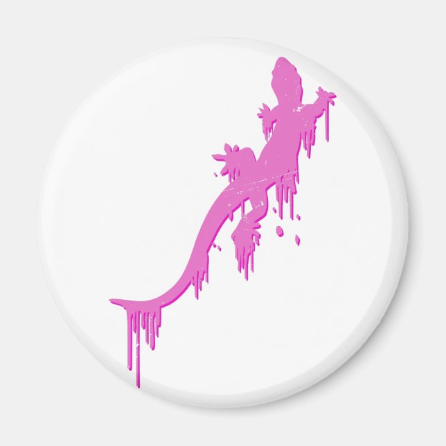 Sprid Rosa Salamander med färgdropp Magnet (Framsidan)