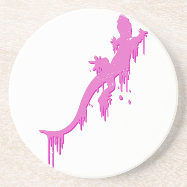 Sprid Rosa Salamander med färgdropp Underlägg (Framsidan)