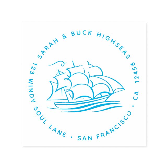 Sprid Sailing Frakt Returadress Självfärgande Stämpel (Design)