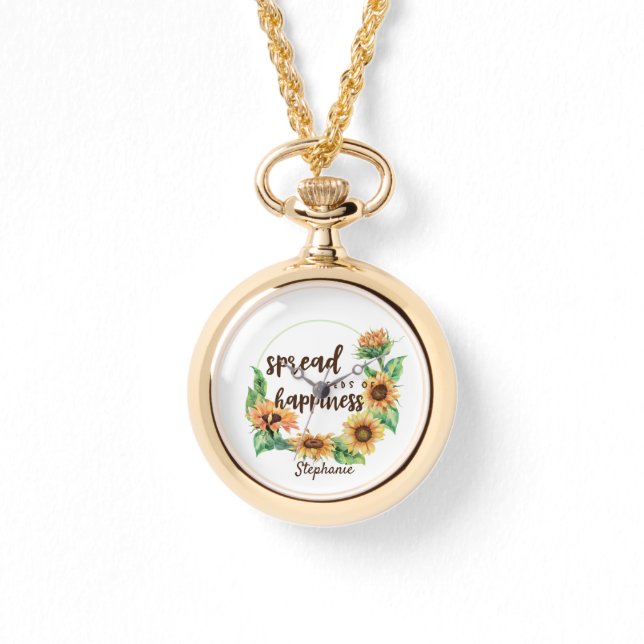 Sprid Seeds of Happiness Personlig Namn Armbandsur (Framsida)