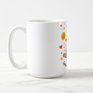 Sprid Smiles - Cute & Cheerful Doodle-Tecknaden Kaffemugg