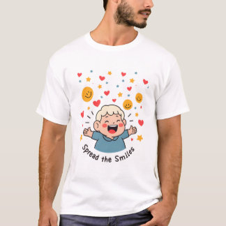 Sprid Smiles - Cute & Cheerful Doodle-Tecknaden T Shirt