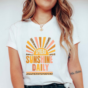Sprid Solsken Dagligen Soluppgång, Retro Sommar T Shirt