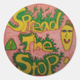 Sprid stoppet runt klistermärke