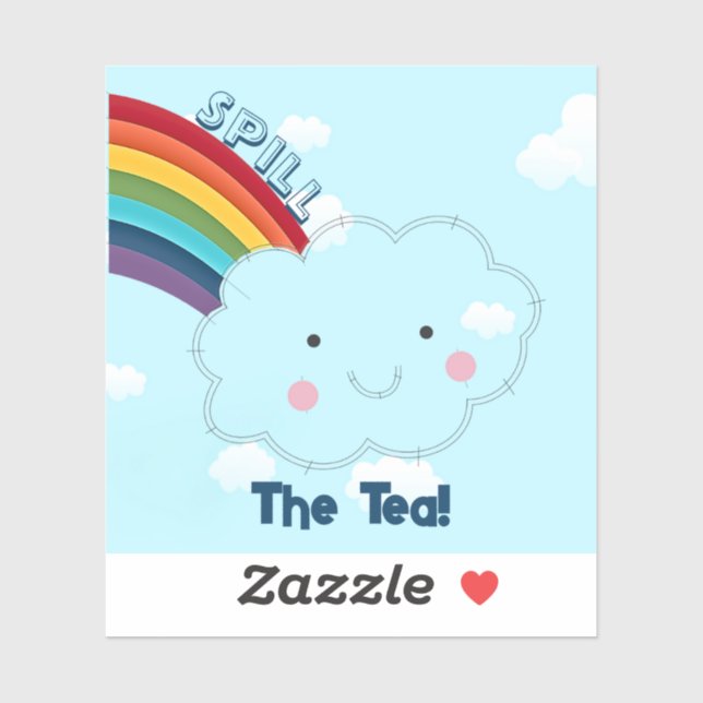 Sprid tea-Anpassningsbarna, klickad vinyletikett Klistermärken (Ark)