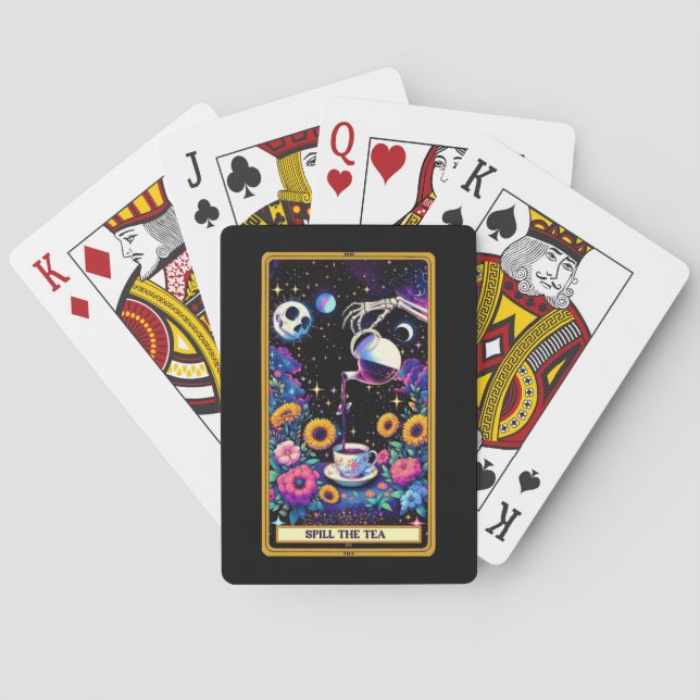 Sprid tea Skeleton Tarot-uppspelningskort Casinokort (Baksidan)