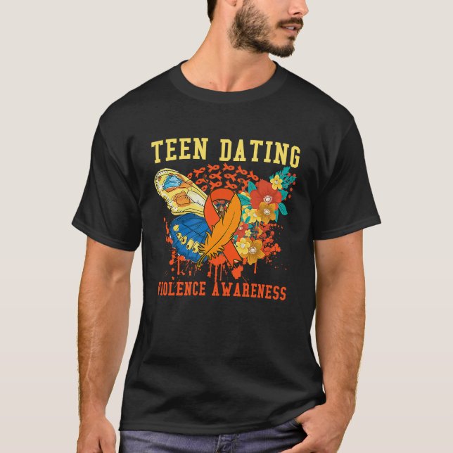 Sprid Tonåring Dating Violence Awareness Orange Bu T Shirt (Framsida)