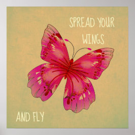 Sprid ut din vingar-fjäril-citattecken, originalko poster