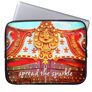 Sprid ut karusellfotot för gnistra citat guld ansi laptop sleeve