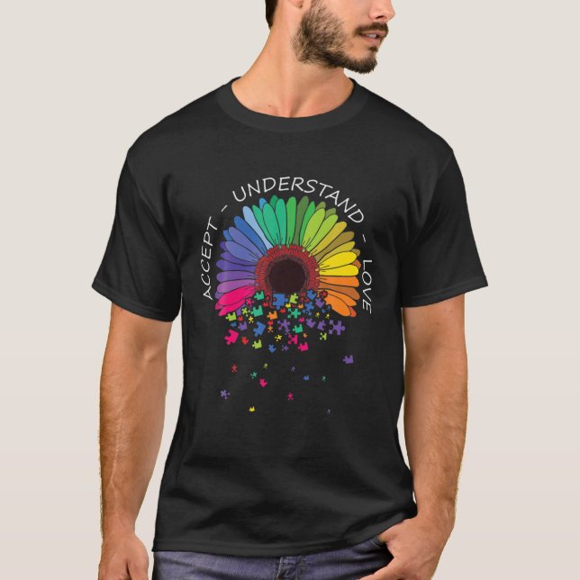 Sprid vänlighet Autism Medvetenhet Pusselbitar T Shirt (Framsida)