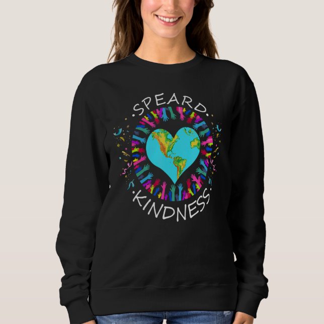 Sprid Vänlighet Handavtryck Positiv Inspirerande T Shirt (Framsida)