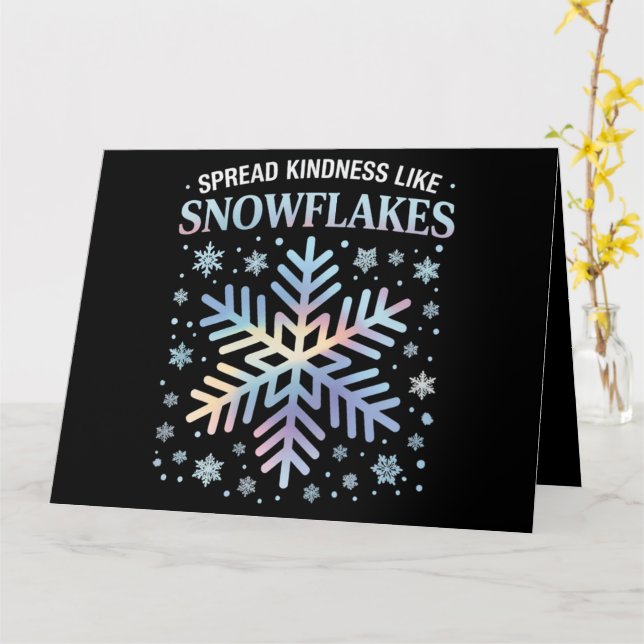 Sprid vänlighet som snöflingor jul lärare kort (Gul blomma)