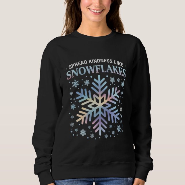 Sprid vänlighet som snöflingor jul lärare t shirt (Framsida)