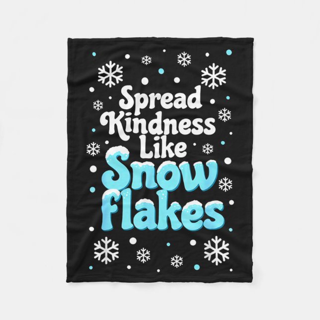 Sprid vänlighet som snöflingor Snödagar Positivt M Fleecefilt (Framsidan)