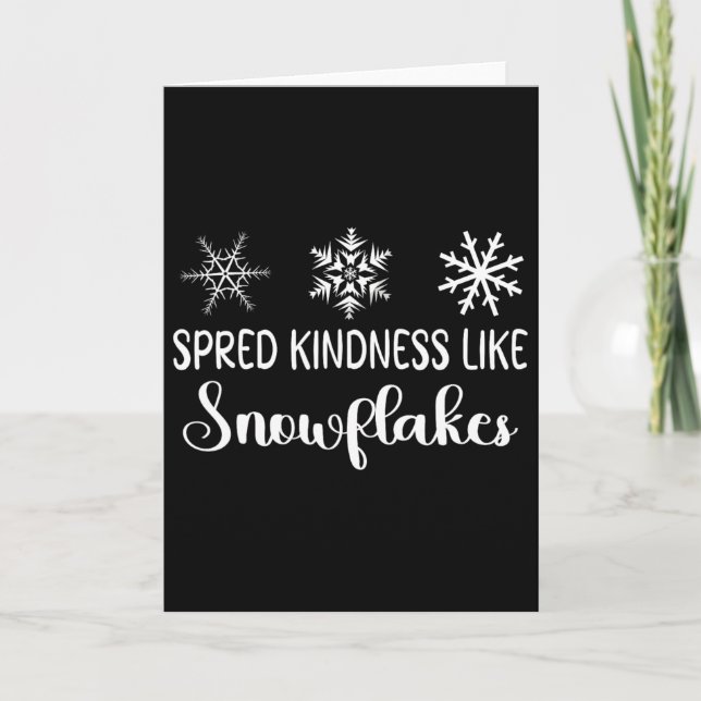 Sprid vänlighet som snöflingor Söt glad jul Kort (Framsida)