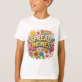 Sprid vänlighet – Söt blommig regnbåge T Shirt
