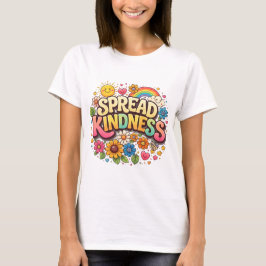 Sprid vänlighet – Söt blommig regnbåge T Shirt