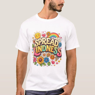 Sprid vänlighet – Söt blommig regnbåge T Shirt