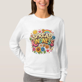 Sprid vänlighet – Söt blommig regnbåge T Shirt